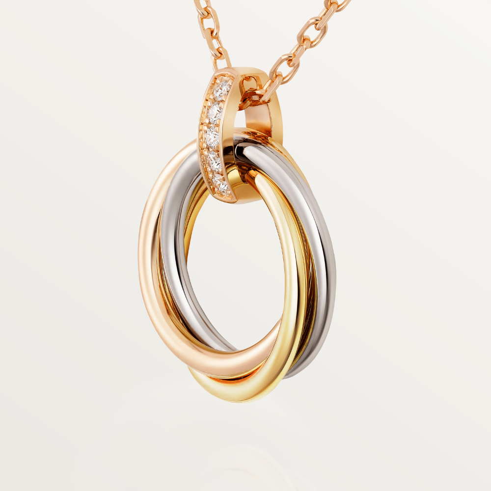 TRINITY necklace 18K white gold, 18K yellow gold, 18K rose gold--GaiYalun