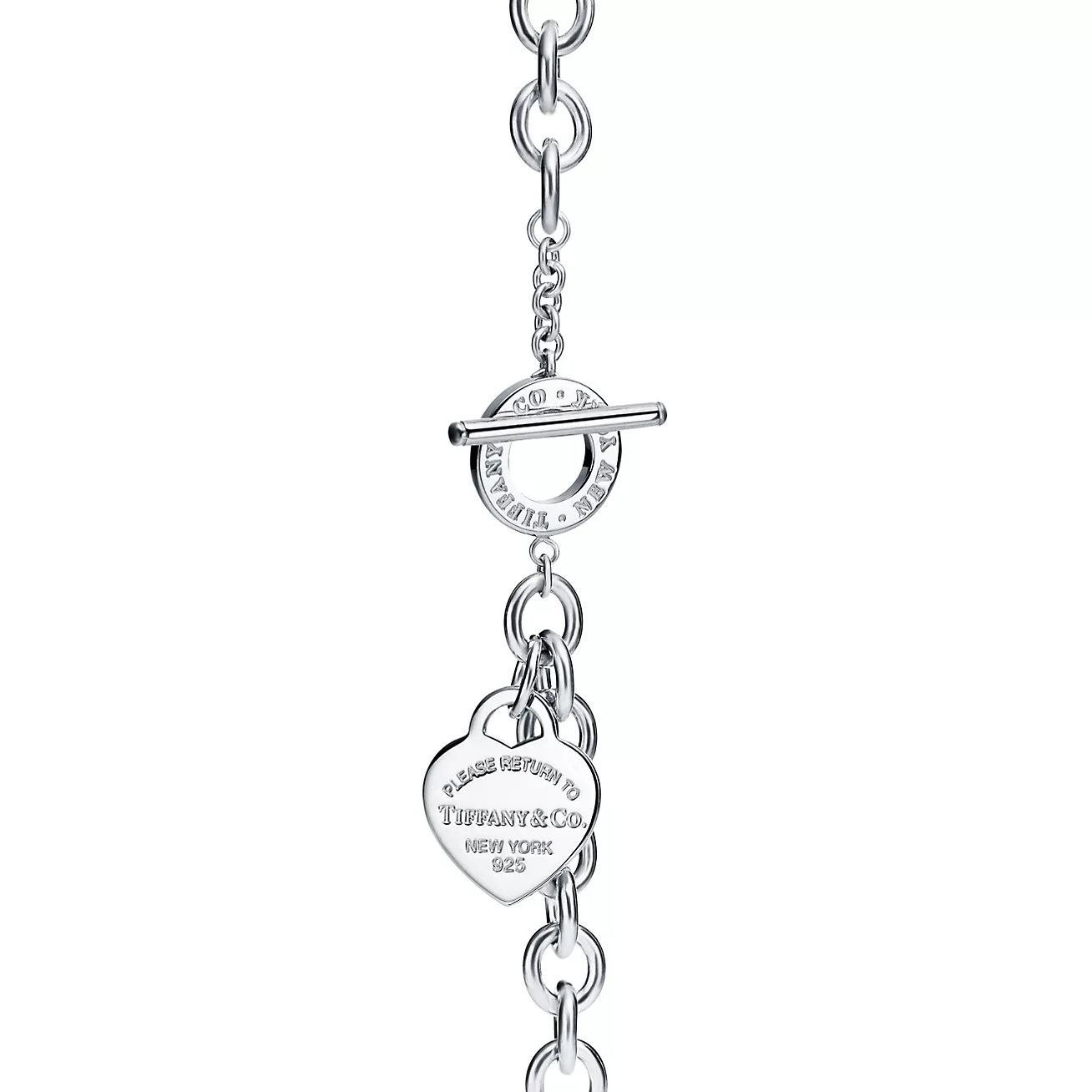 Heart Tag Charm Pin Bracelet Sterling silver--GaiYalun