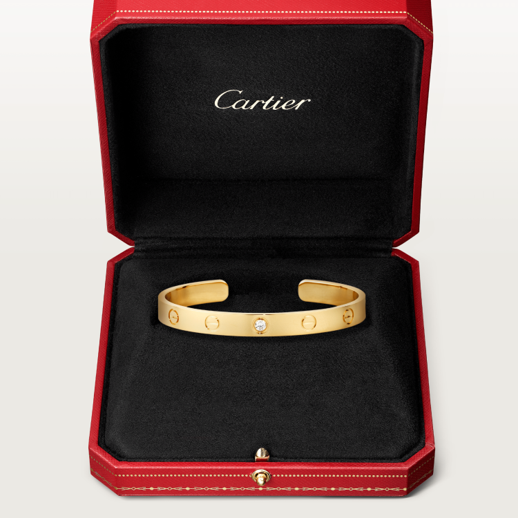 LOVE bracelet set with 1 diamond 18K yellow gold--GaiYalun