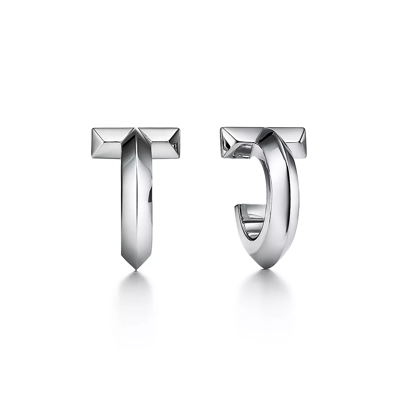 T1 Hoop Earrings 18K white gold--GaiYalun