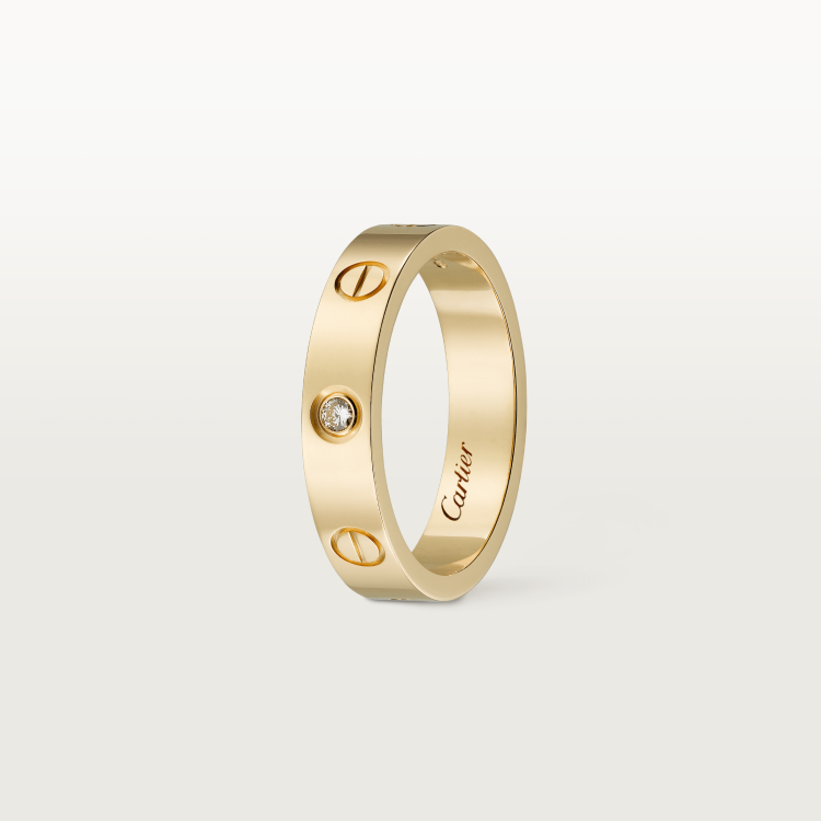 LOVE wedding ring set with 1 diamond 18K yellow gold--GaiYalun