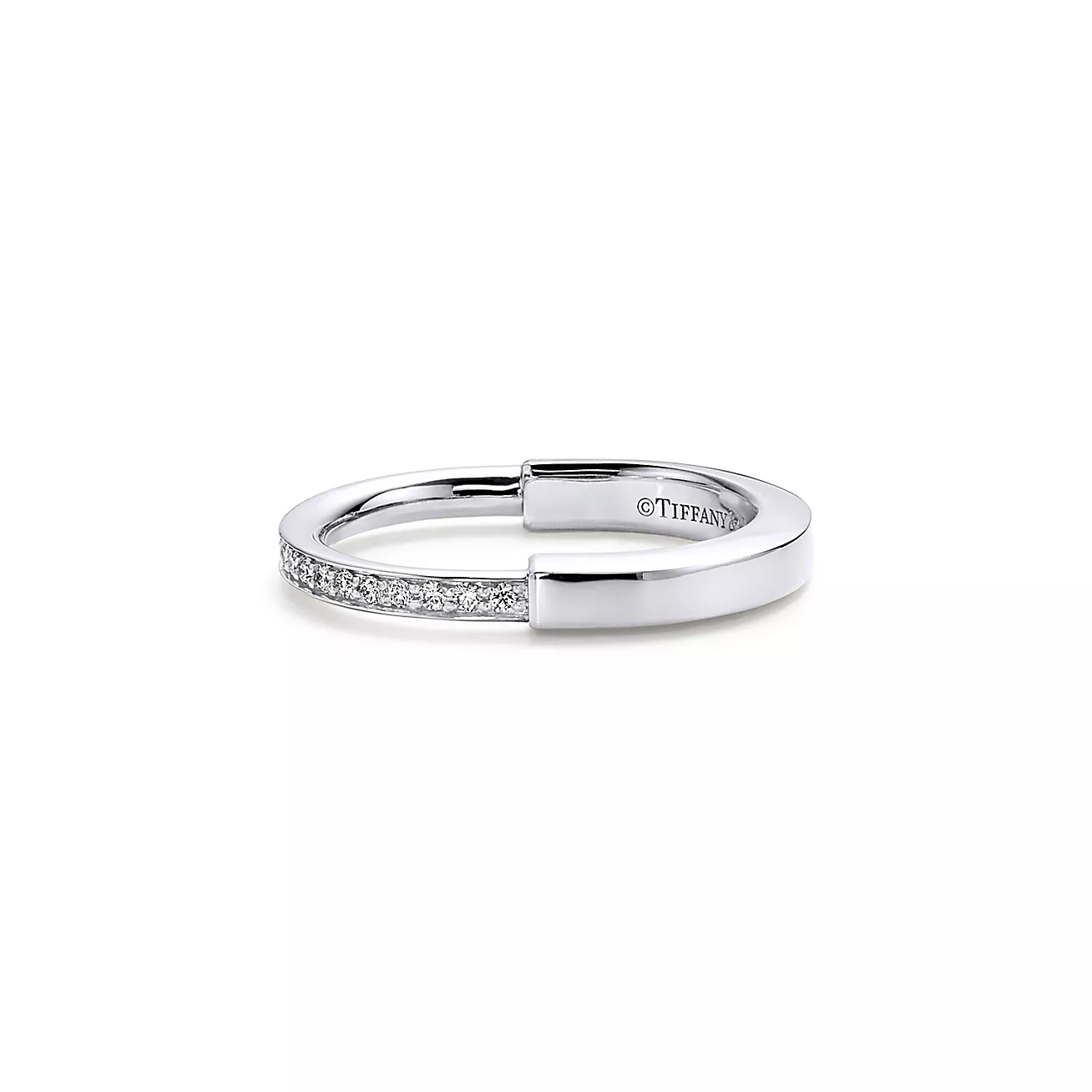 Tiffany Lock ring 18K White Gold with Diamonds--GaiYalun