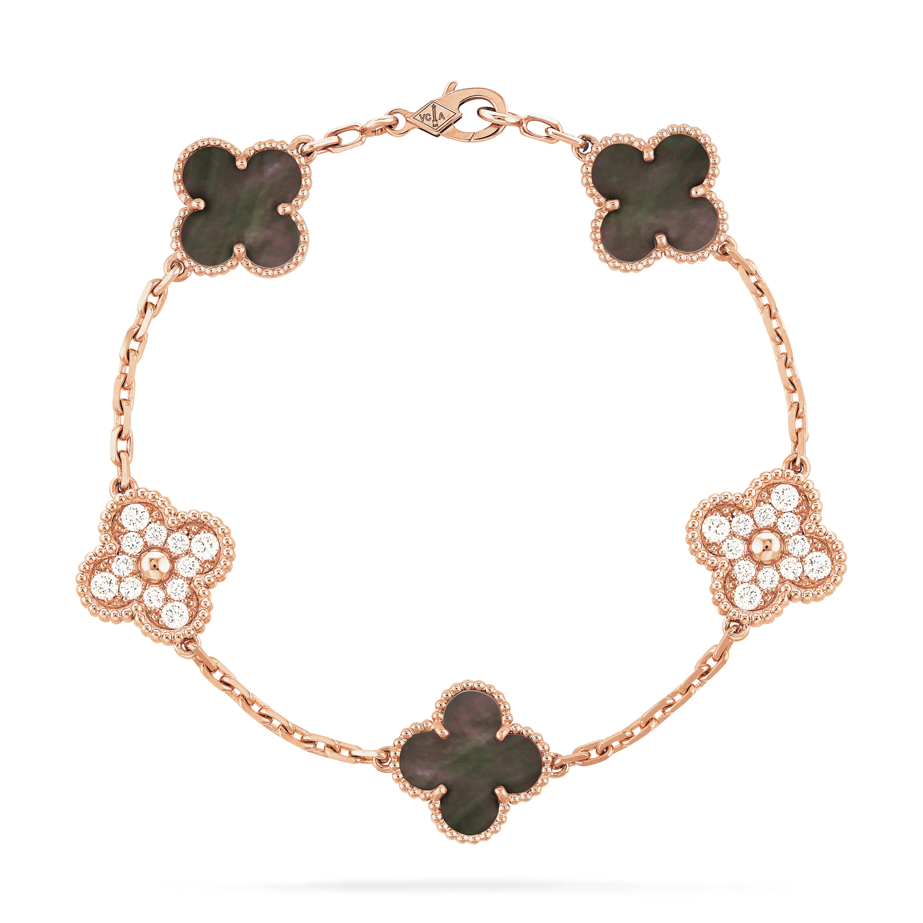 Van Cleef & Arpels Vintage Alhambra bracelet, 5 lucky four-leaf motifs--GaiYalun