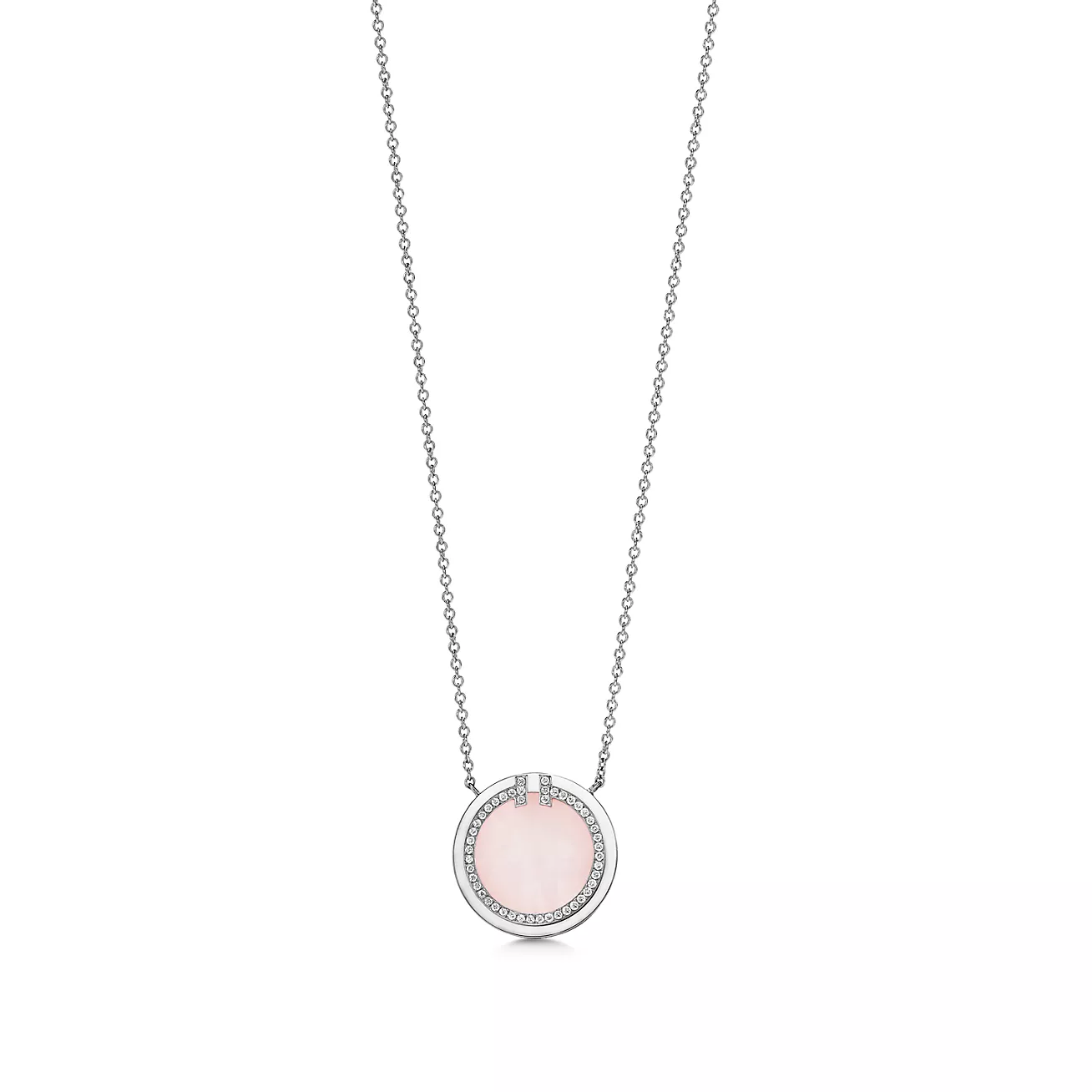 Global Limited Edition Pink Opal Diamond Necklace 18K white gold--GaiYalun