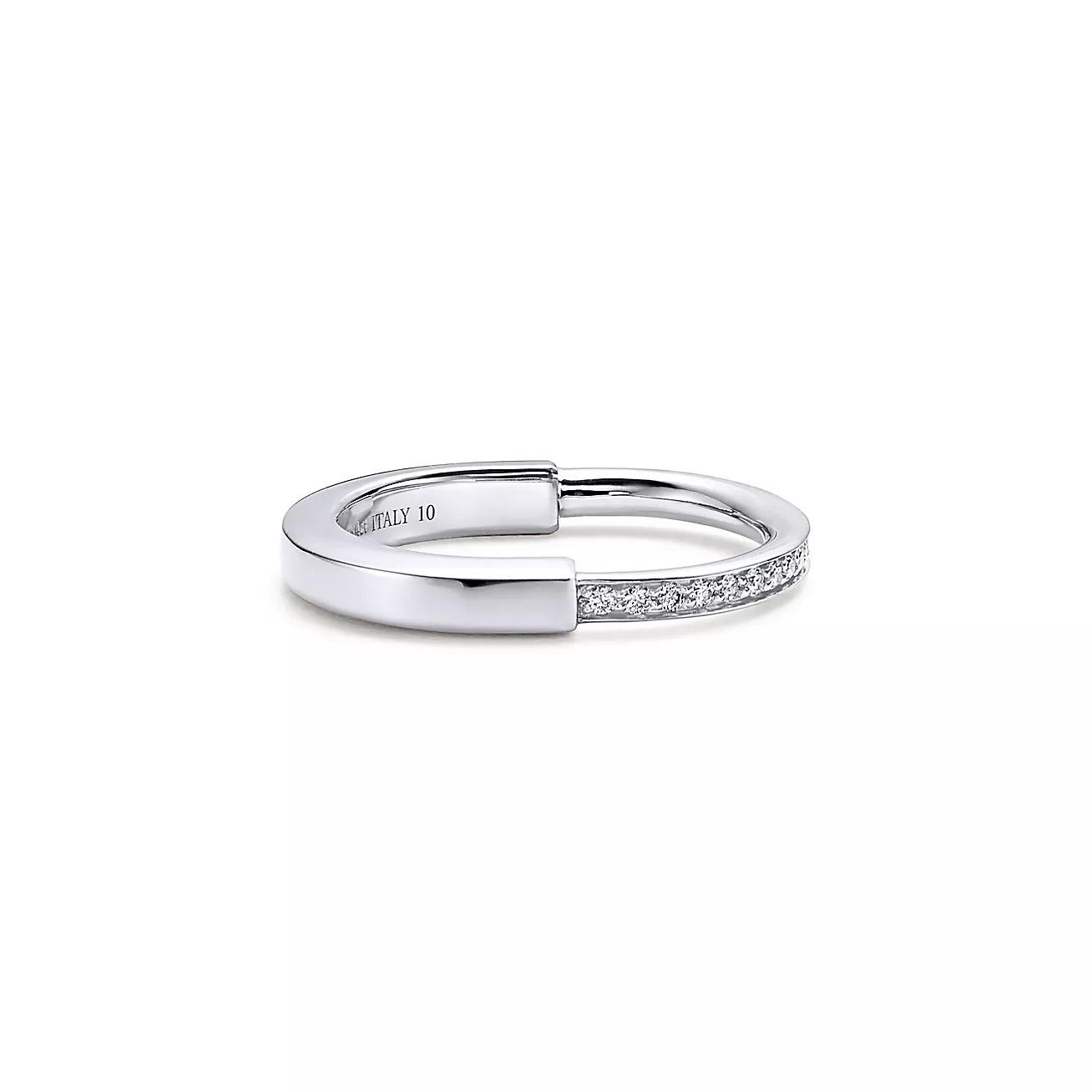 Tiffany Lock ring 18K White Gold with Diamonds--GaiYalun