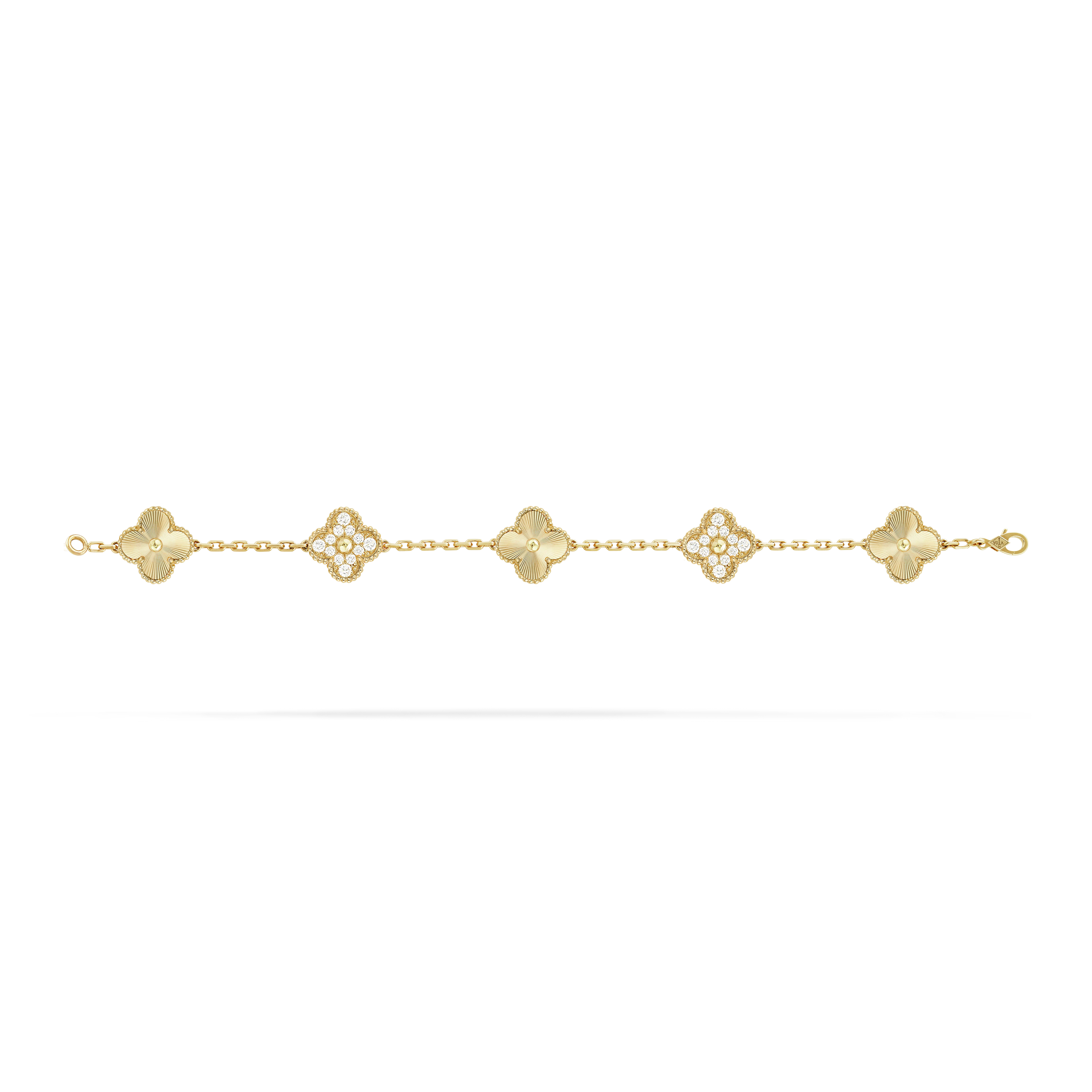 Van Cleef & Arpels Vintage Alhambra bracelet, 5 lucky four-leaf motifs--GaiYalun