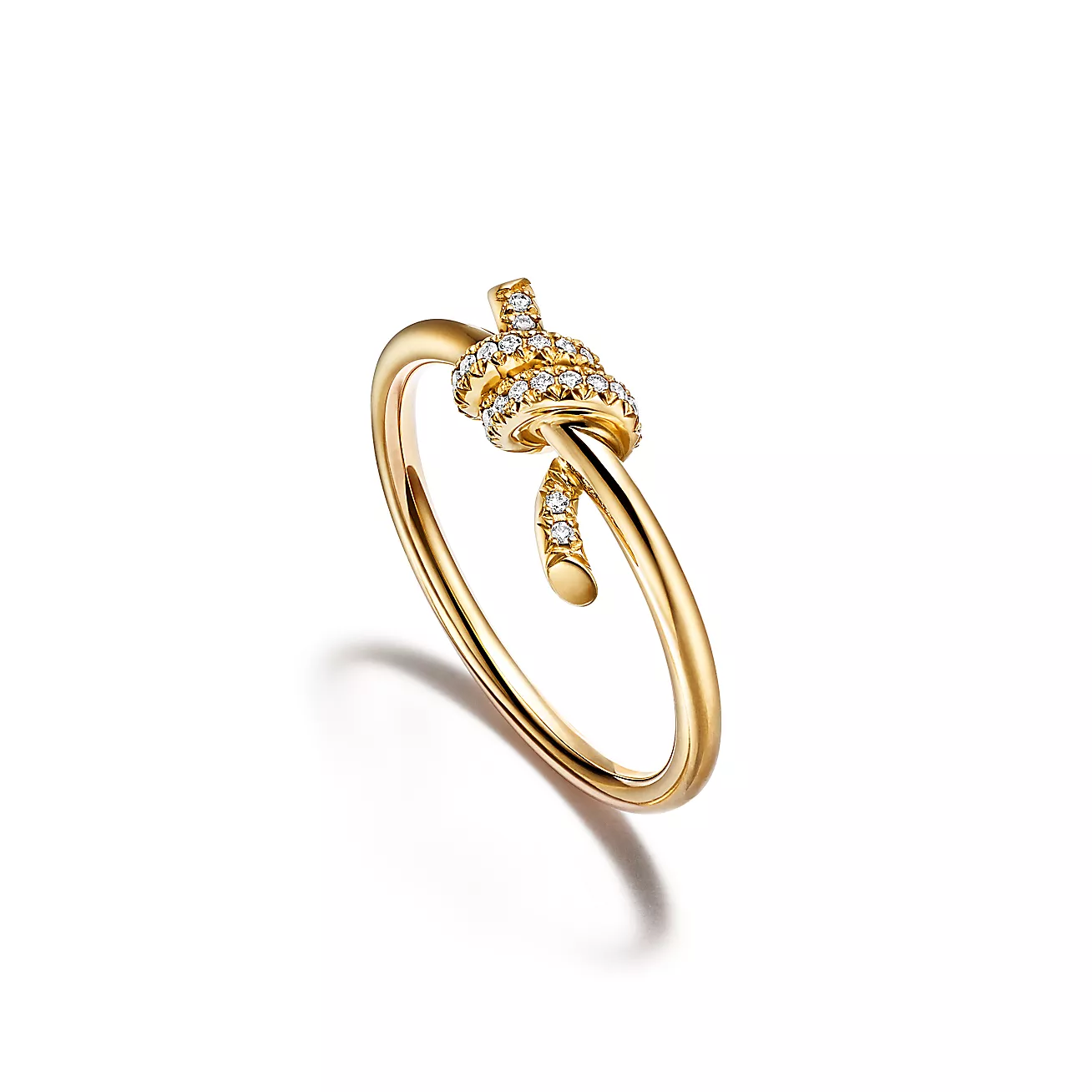 Tiffany Knot ring 18K Yellow Gold with Diamonds--GaiYalun