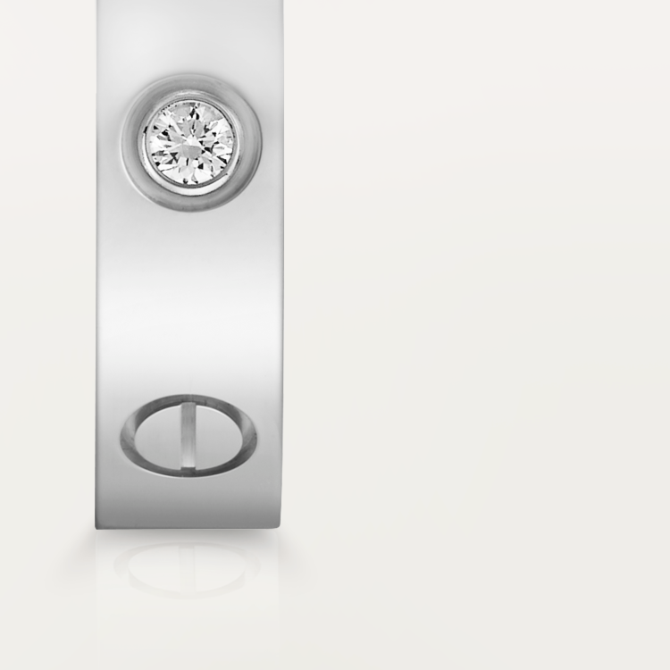 LOVE wedding ring set with 1 diamond 18K white gold--GaiYalun