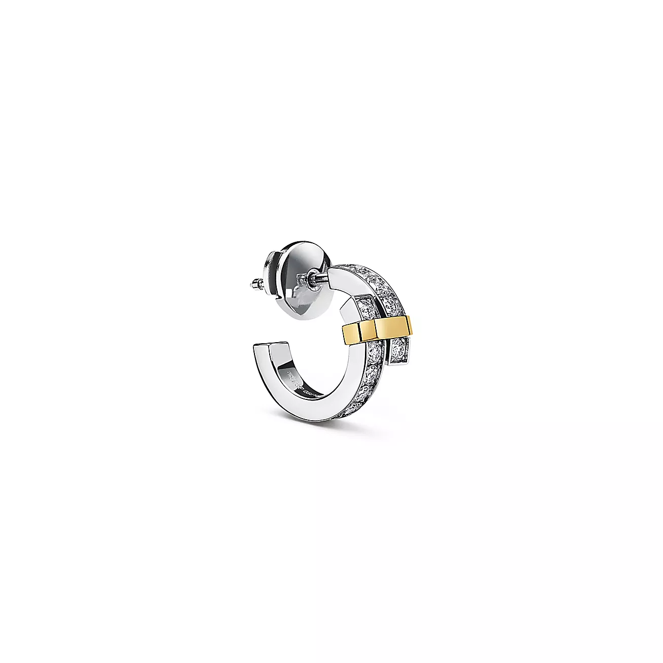 hoop earrings Platinum and 18K Yellow Gold with Diamonds--GaiYalun