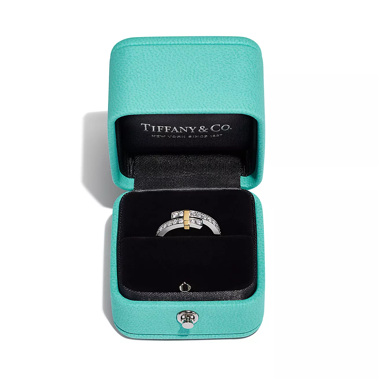 Tiffany Edge wrap ring Platinum and 18K Yellow Gold with Diamonds, Narrow--GaiYalun
