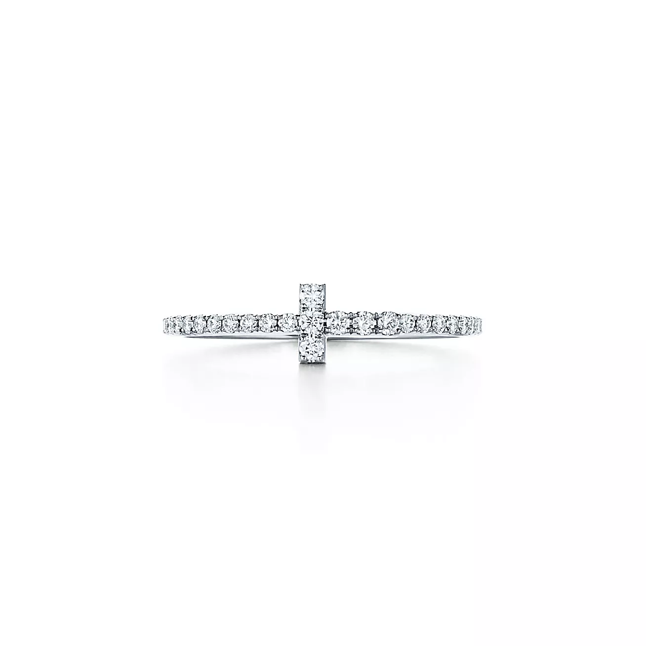 Tiffany T diamond coil ring 18K white gold--GaiYalun