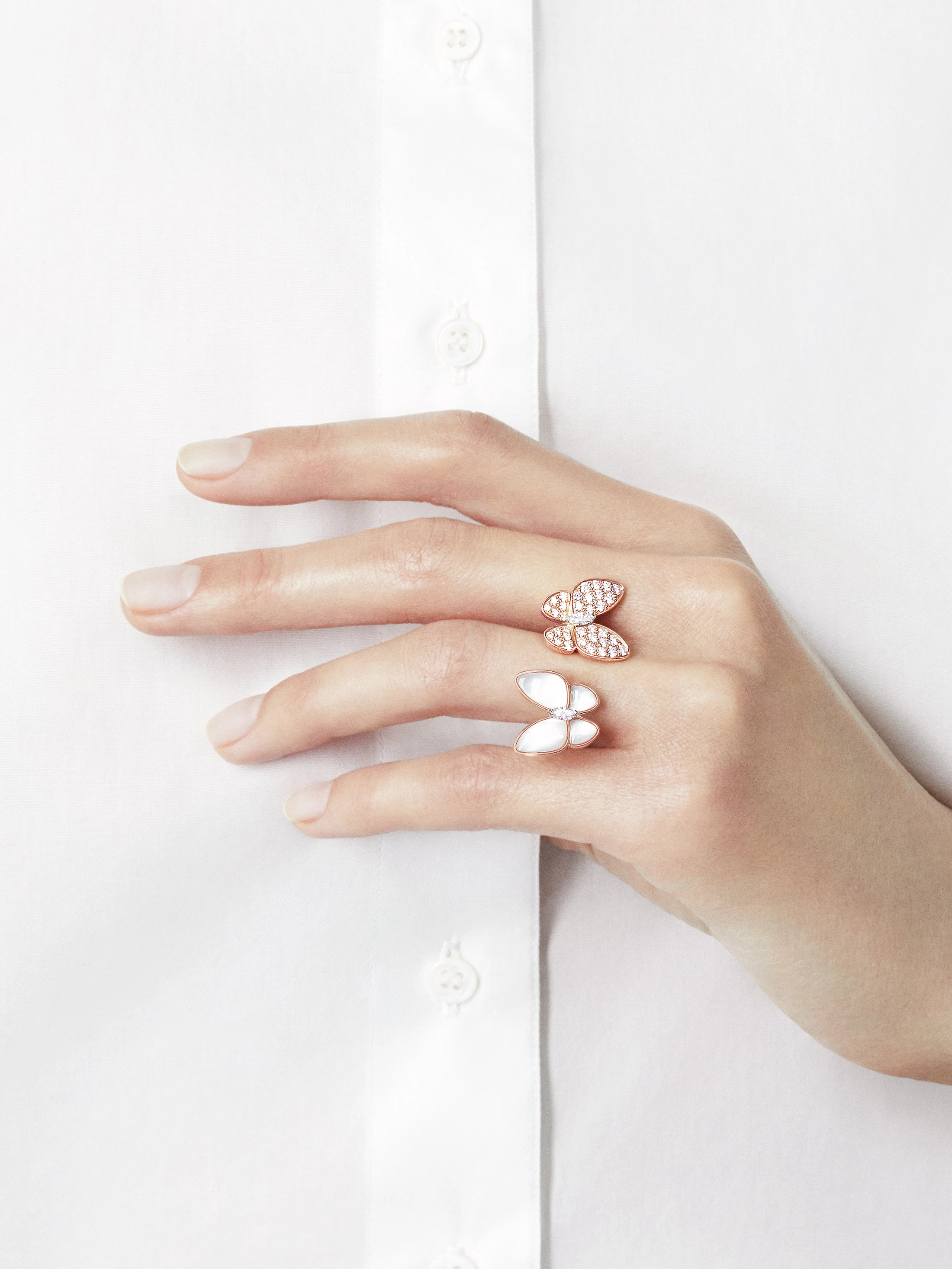Van Cleef & Arpels Two Butterfly Finger Ring--GaiYalun
