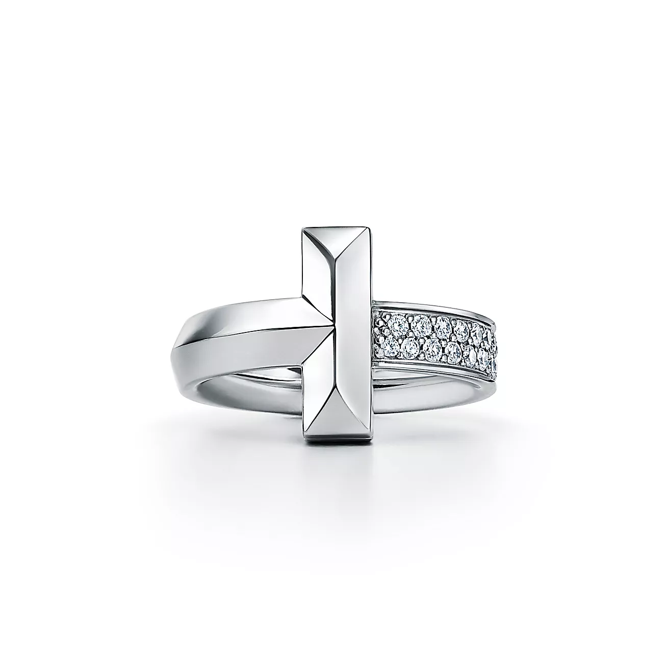 Tiffany T1 ring 18K White Gold with Diamonds--GaiYalun