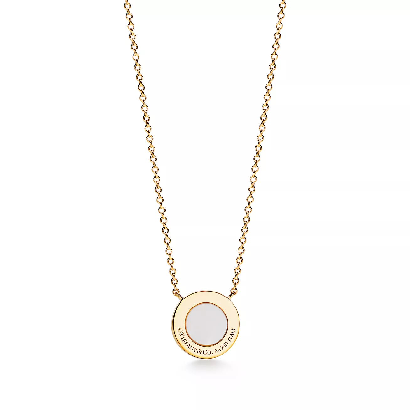 Diamond and Mother-of-Pearl Hoop Necklace 18K gold--GaiYalun