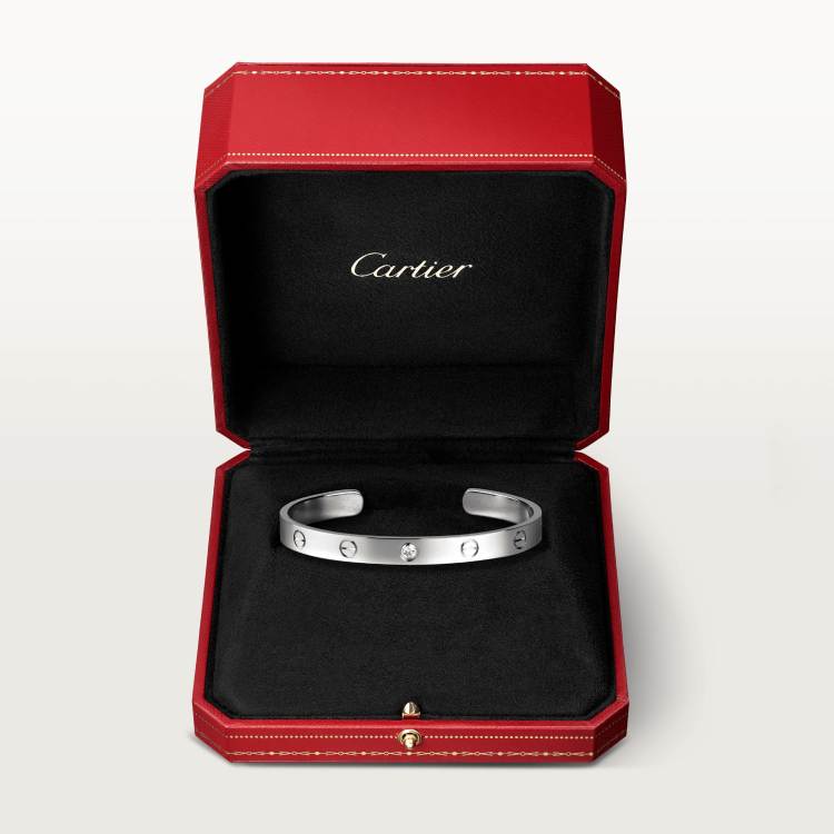 LOVE bracelet set with 1 diamond 18K white gold--GaiYalun