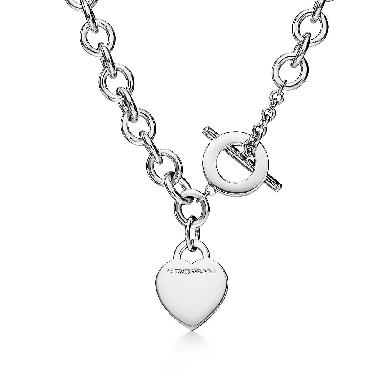 Heart Tag Necklace sterling silver diamond--GaiYalun