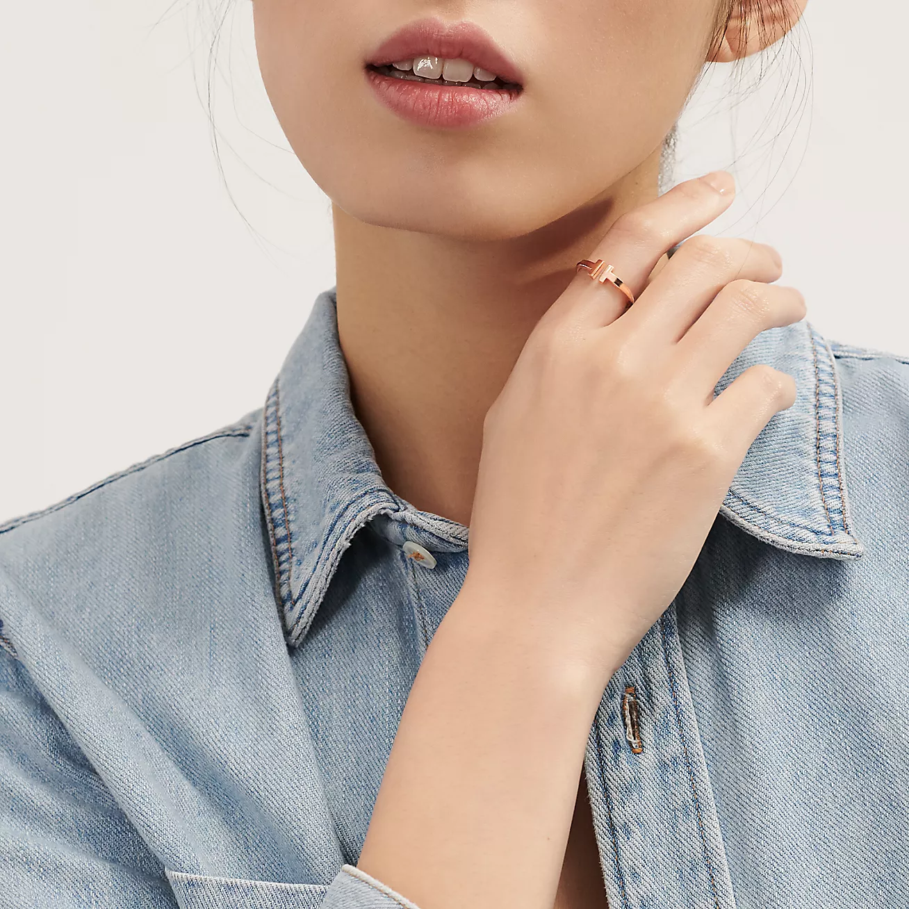 Tiffany T coil ring 18K rose gold--GaiYalun