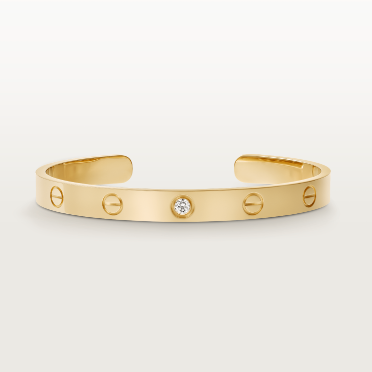 LOVE bracelet set with 1 diamond 18K yellow gold--GaiYalun