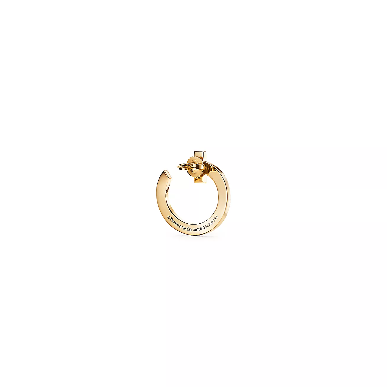 T1 Open Hoop Earrings 18K Yellow Gold with Diamonds--GaiYalun