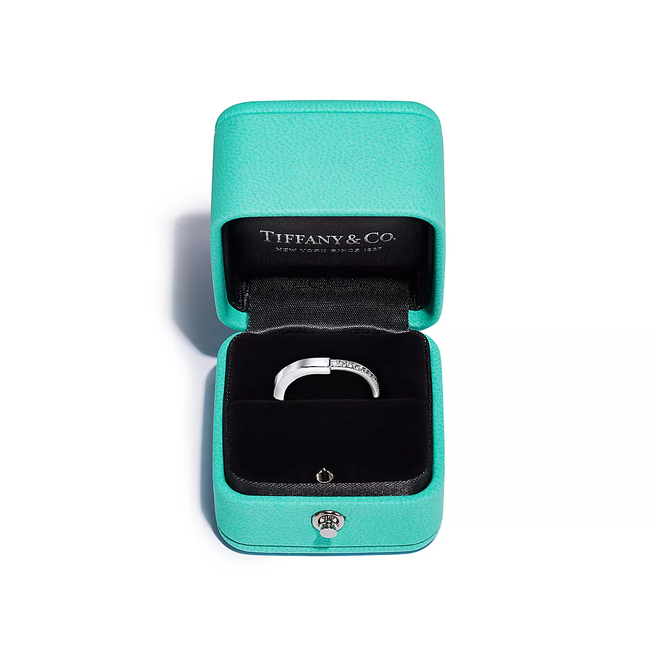 Tiffany Lock ring 18K White Gold with Diamonds--GaiYalun