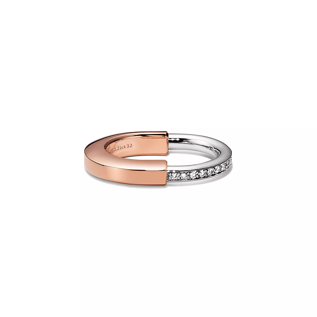 Tiffany Lock ring 18K Rose Gold and 18K White Gold With Diamonds--GaiYalun