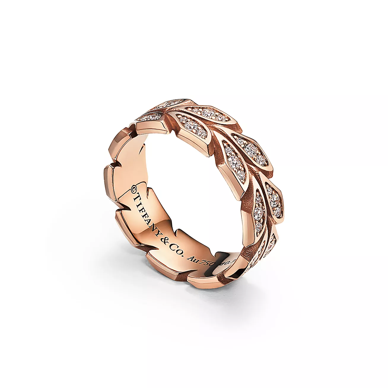 Tiffany Victoria™ Vines Ring 18K Rose Gold with Diamonds--GaiYalun