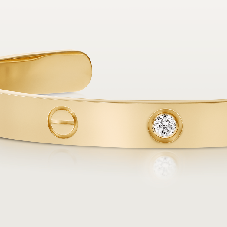 LOVE bracelet set with 1 diamond 18K yellow gold--GaiYalun