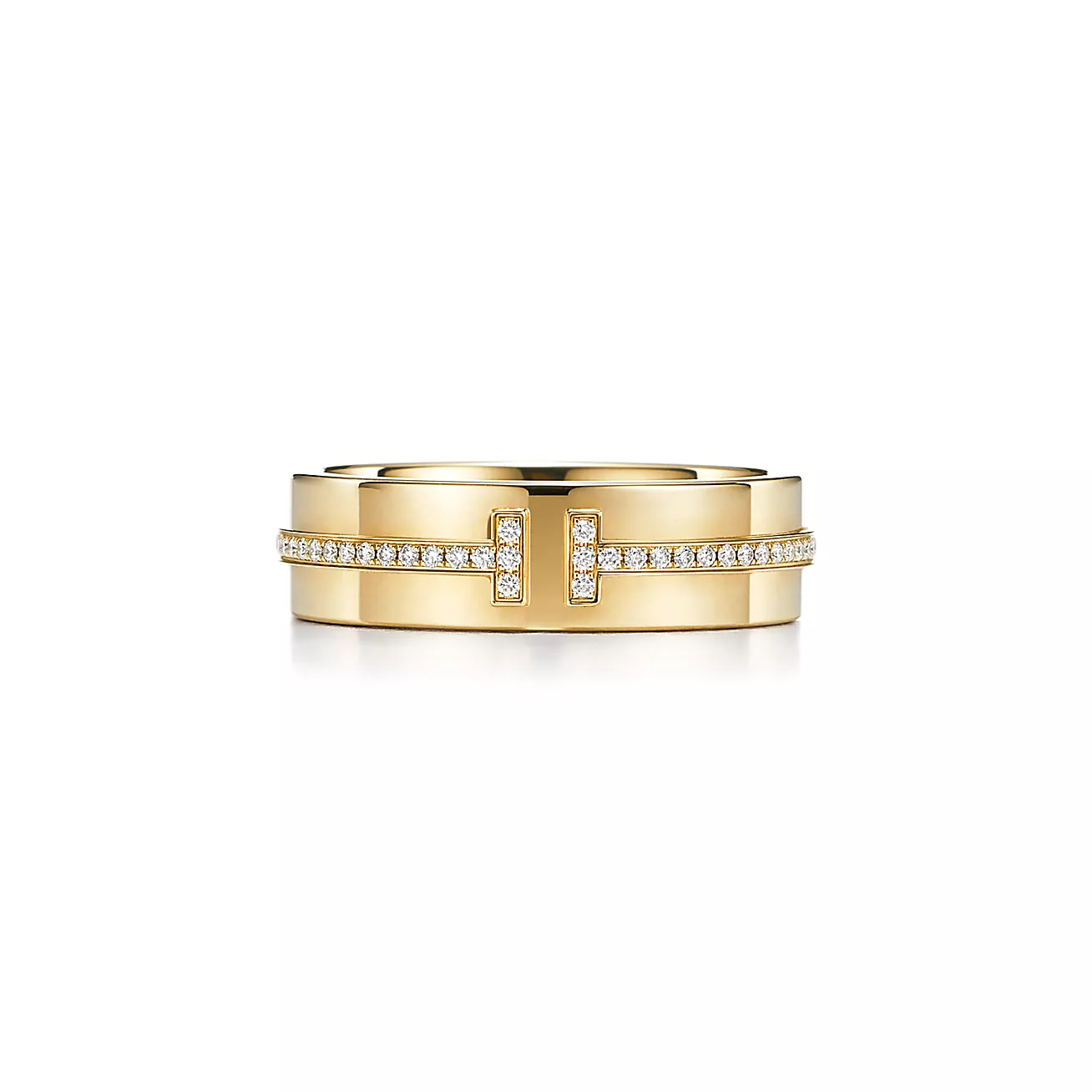Tiffany T diamond wide ring 18K gold--GaiYalun