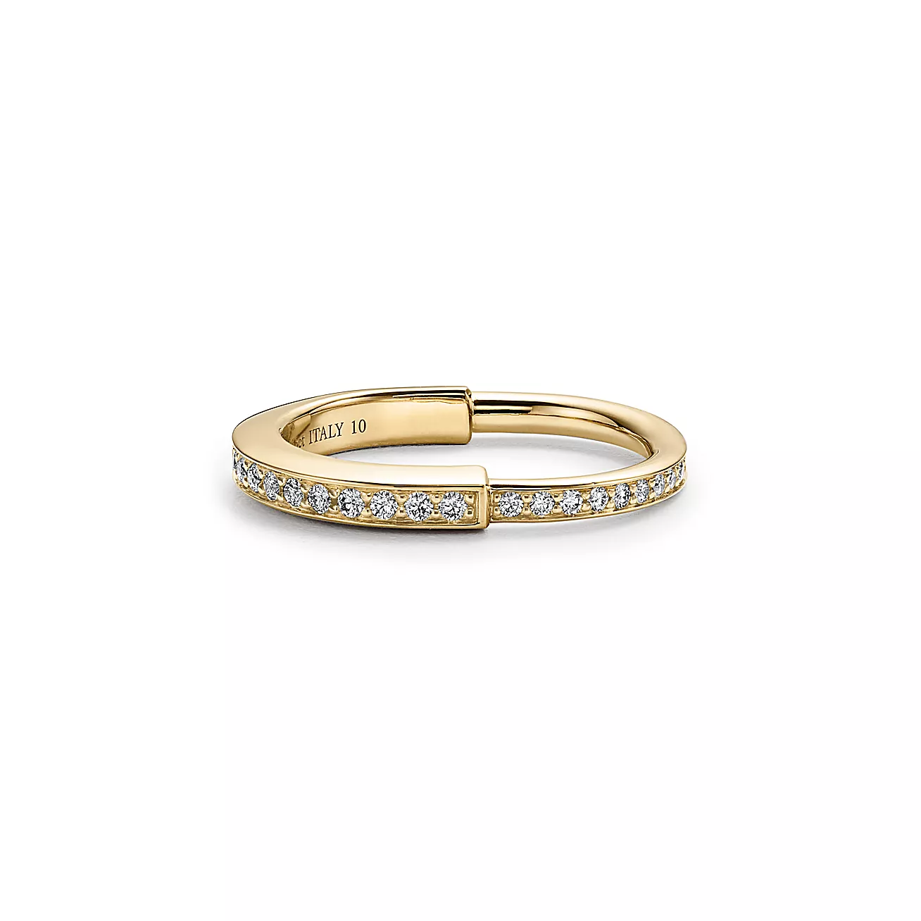 Tiffany Lock ring 18K Yellow Gold Paved with Diamonds--GaiYalun