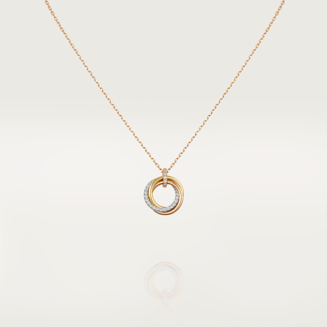 TRINITY necklace 18K white gold, 18K yellow gold, 18K rose gold--GaiYalun