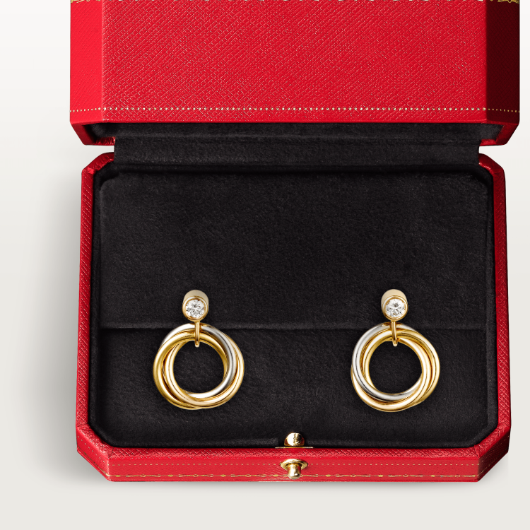 TRINITY earrings 18K white gold, 18K yellow gold, 18K rose gold--GaiYalun