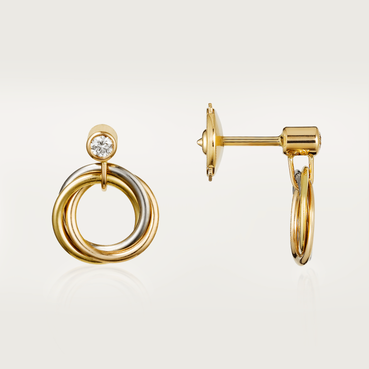 TRINITY earrings 18K white gold, 18K yellow gold, 18K rose gold--GaiYalun