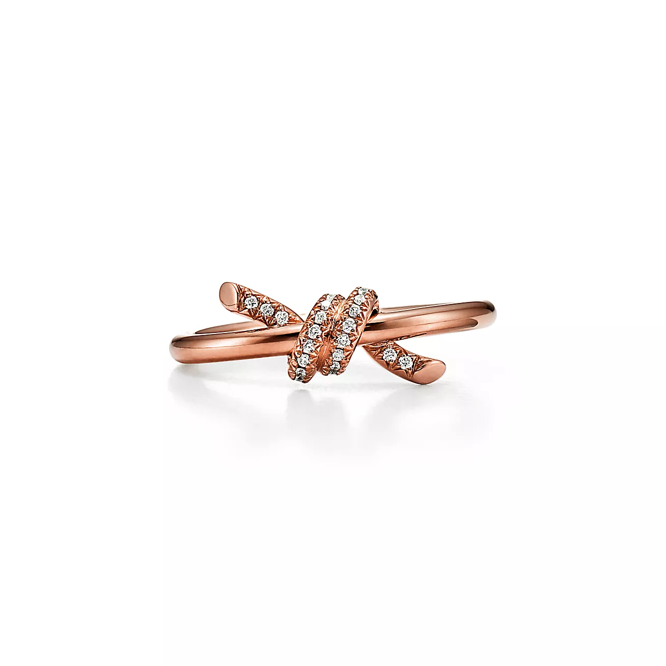 Tiffany Knot ring 18K Rose Gold with Diamonds--GaiYalun