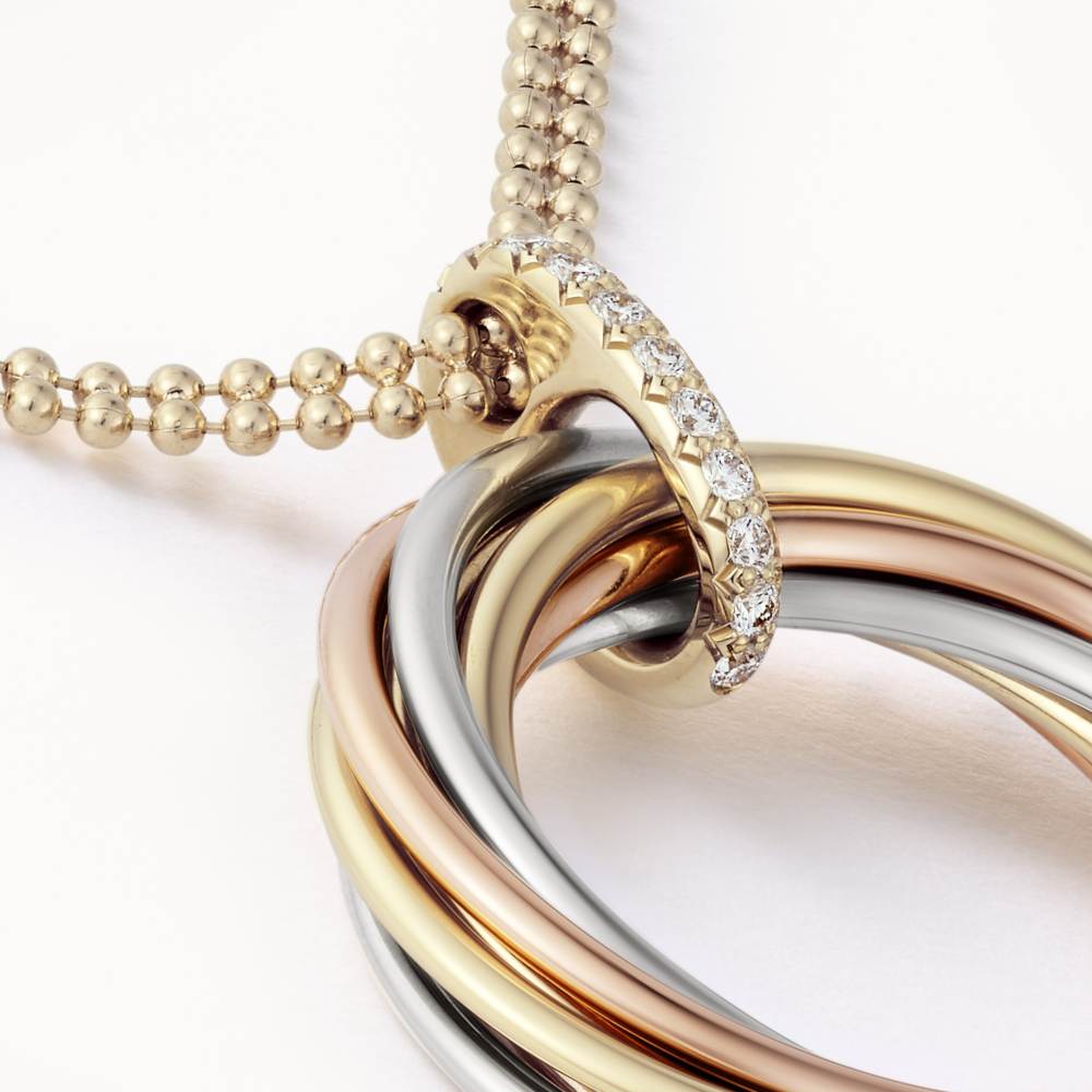 TRINITY necklace 18K white gold, 18K yellow gold, 18K rose gold--GaiYalun