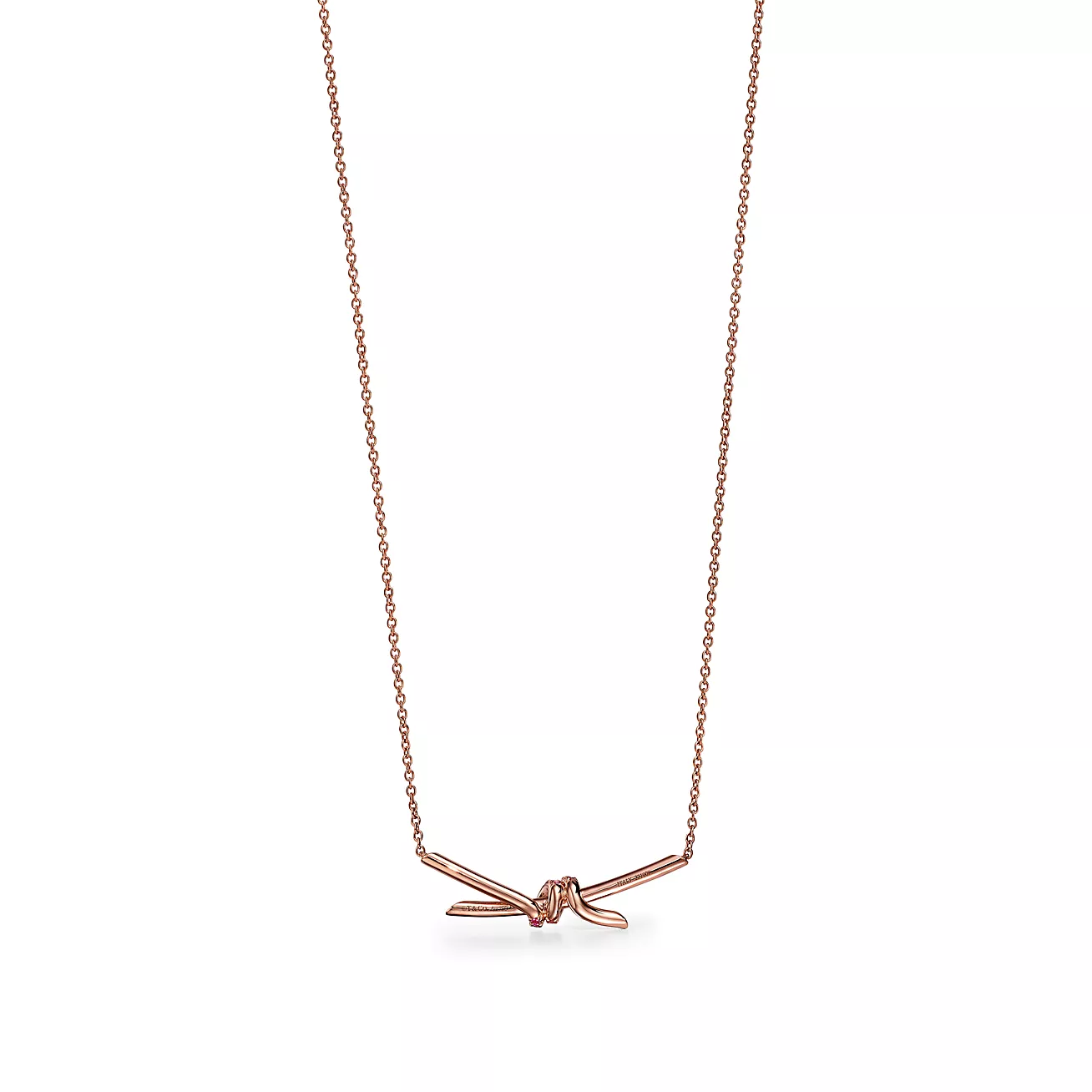 necklace 18k rose gold with pink sapphires--GaiYalun