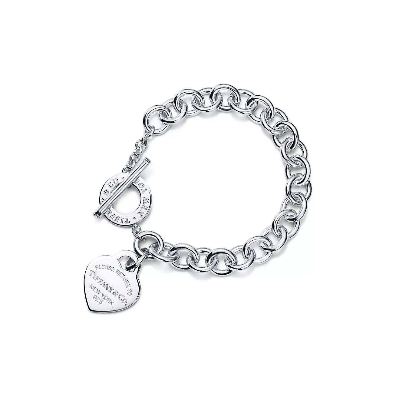Heart Tag Charm Pin Bracelet Sterling silver--GaiYalun