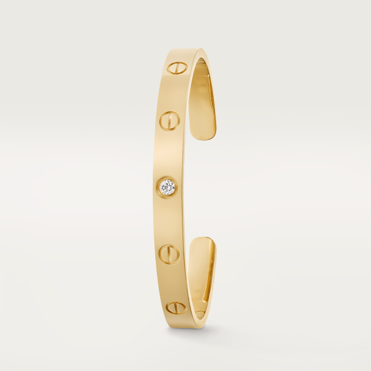 LOVE bracelet set with 1 diamond 18K yellow gold--GaiYalun