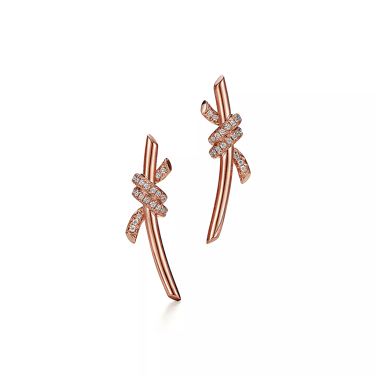 earrings 18K Rose Gold with Diamonds--GaiYalun