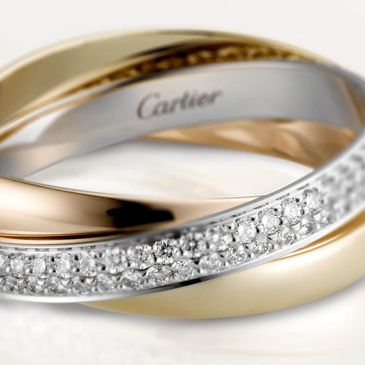 TRINITY ring, small model 18K white gold, 18K yellow gold, 18K rose gold--GaiYalun