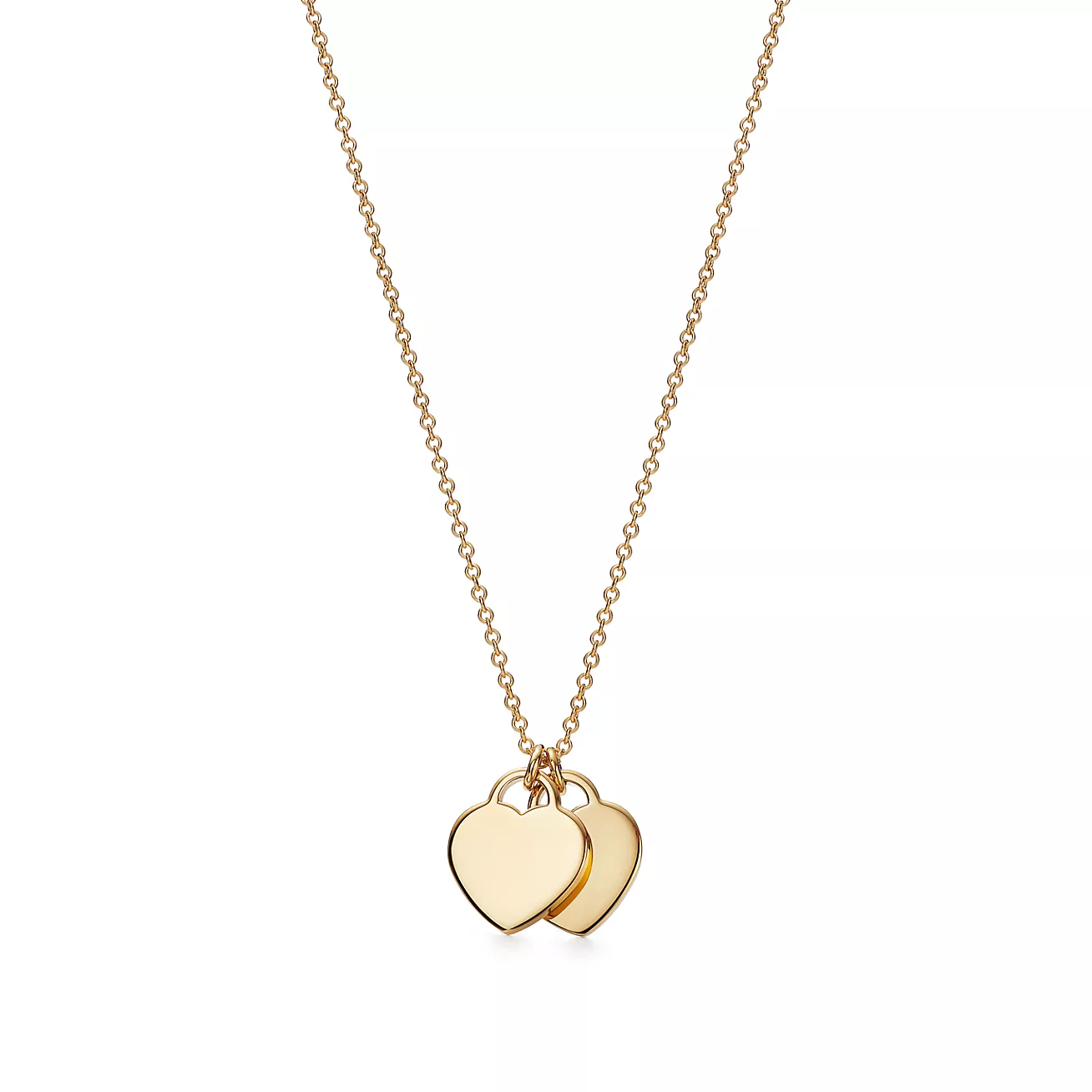 Double Heart Tag Mini Necklace--GaiYalun