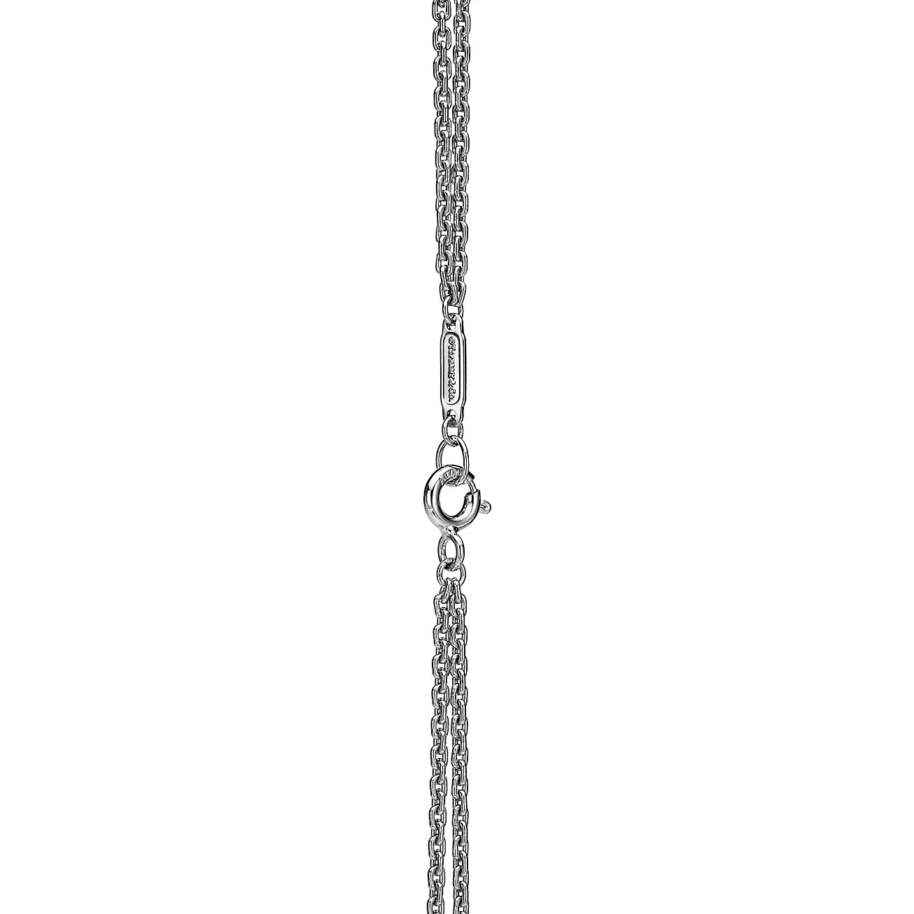 Tiffany HardWear chain link necklace 18K White Gold Paved with Diamonds--GaiYalun