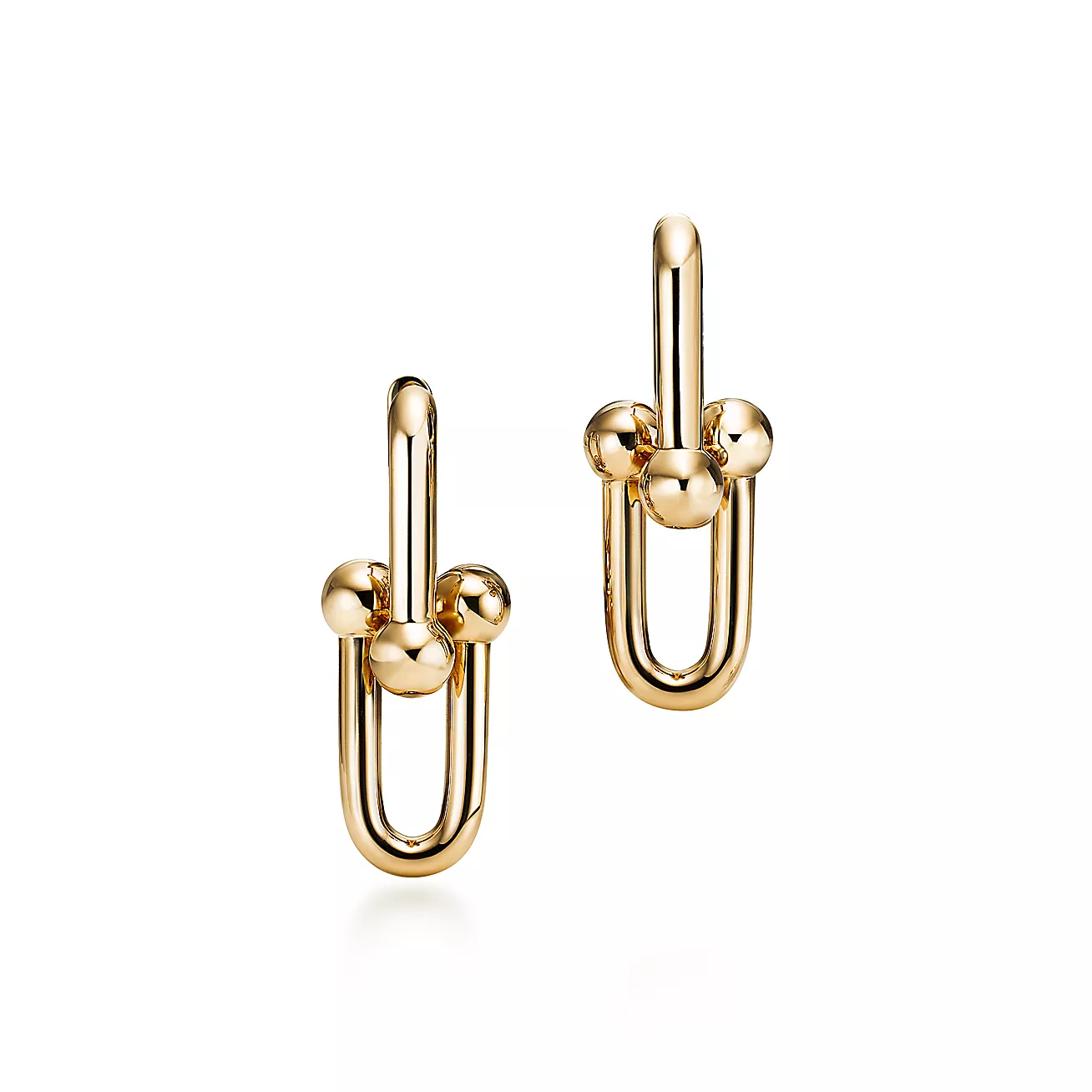 Large Chain Link Earrings 18K gold--GaiYalun