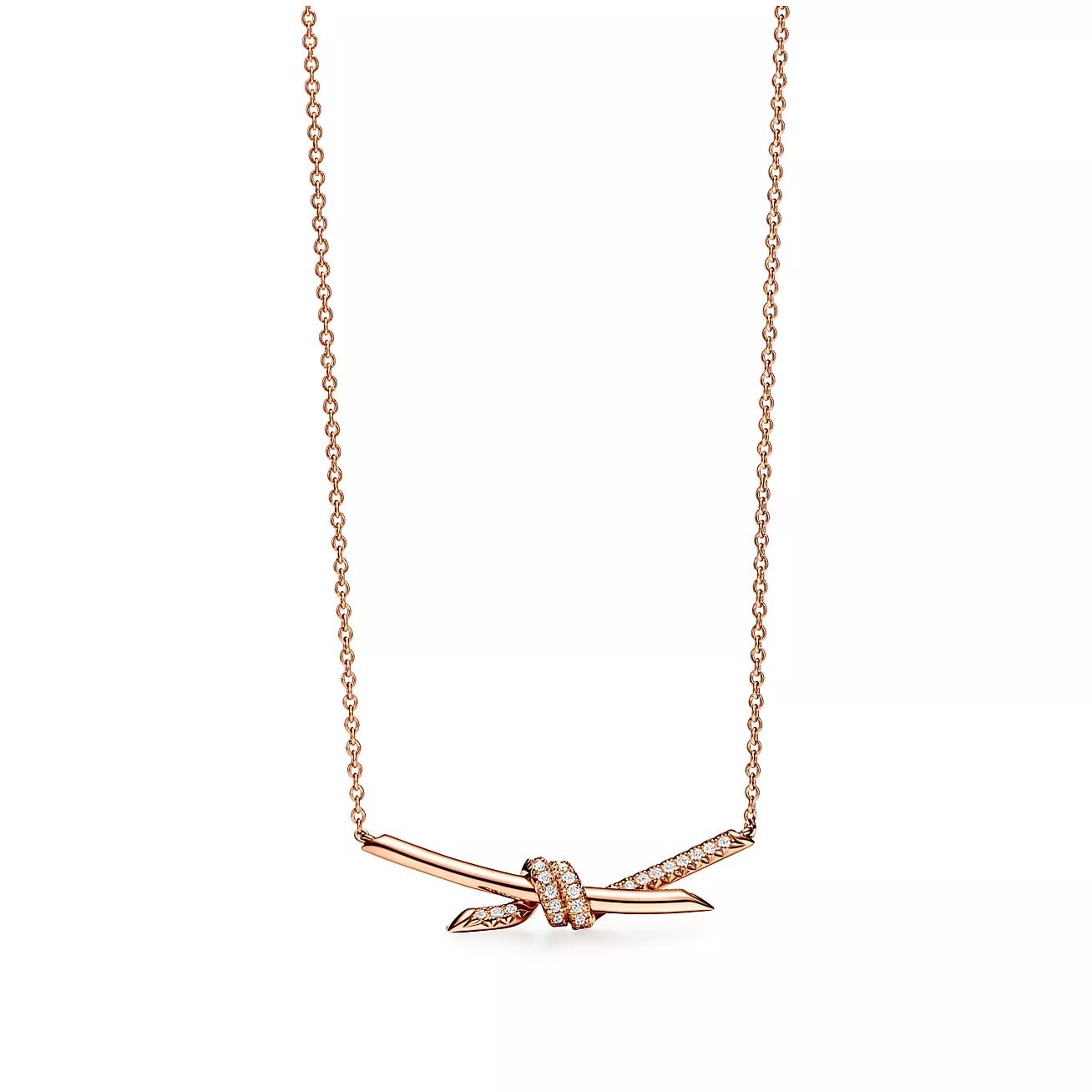 necklace 18K Rose Gold with Diamonds--GaiYalun