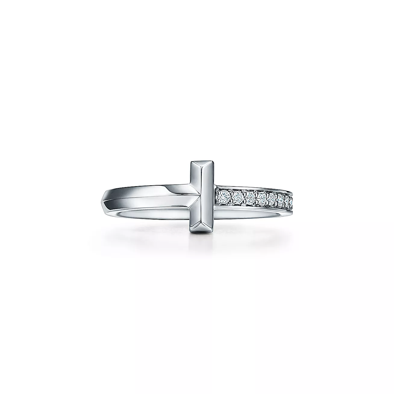 Tiffany T1 ring 18K White Gold with Diamonds--GaiYalun