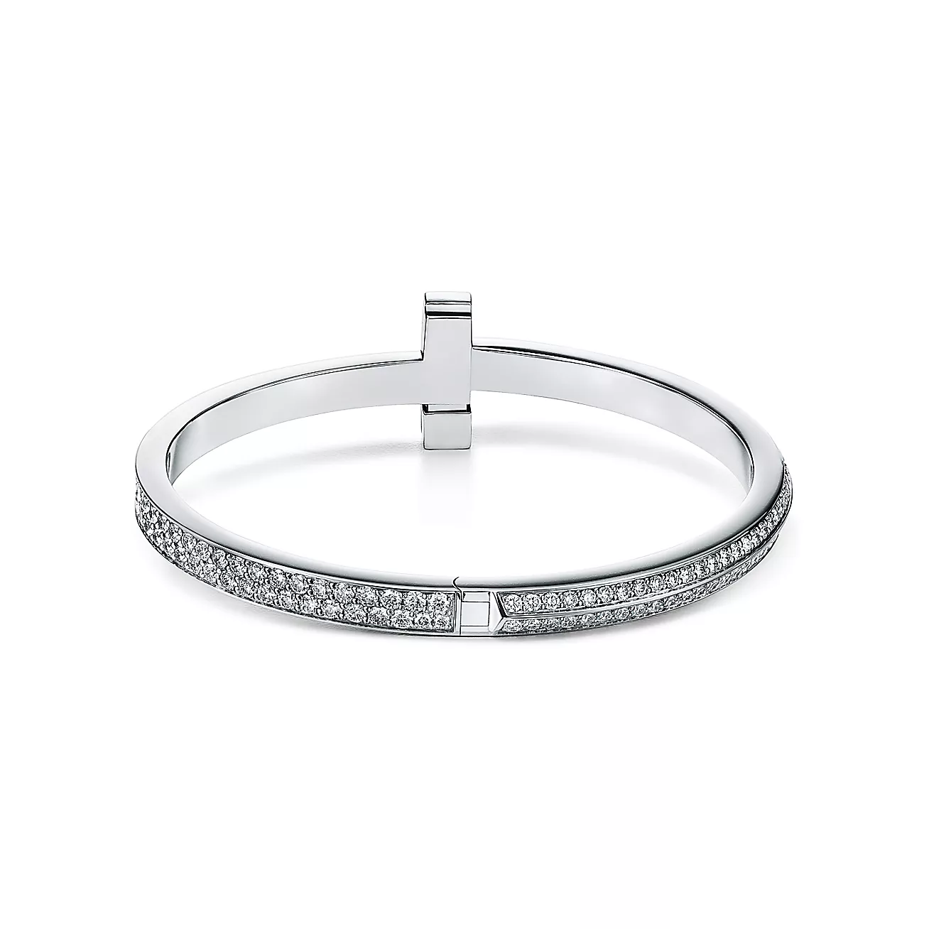 T1 Diamond Wide Bracelet 18K white gold--GaiYalun