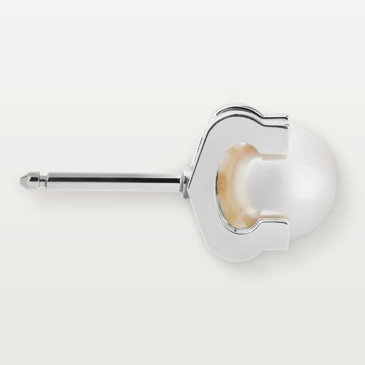 C DE CARTIER EARRINGS 18K WHITE GOLD--GaiYalun