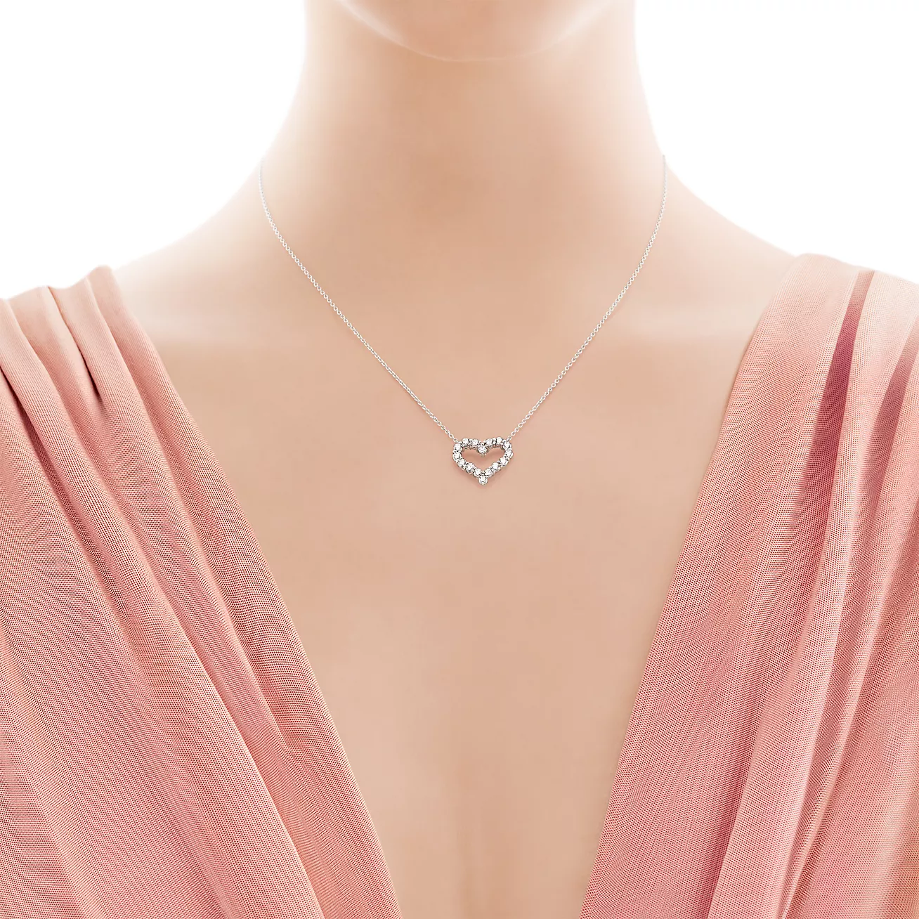 Heart Shaped Diamond Necklace--GaiYalun