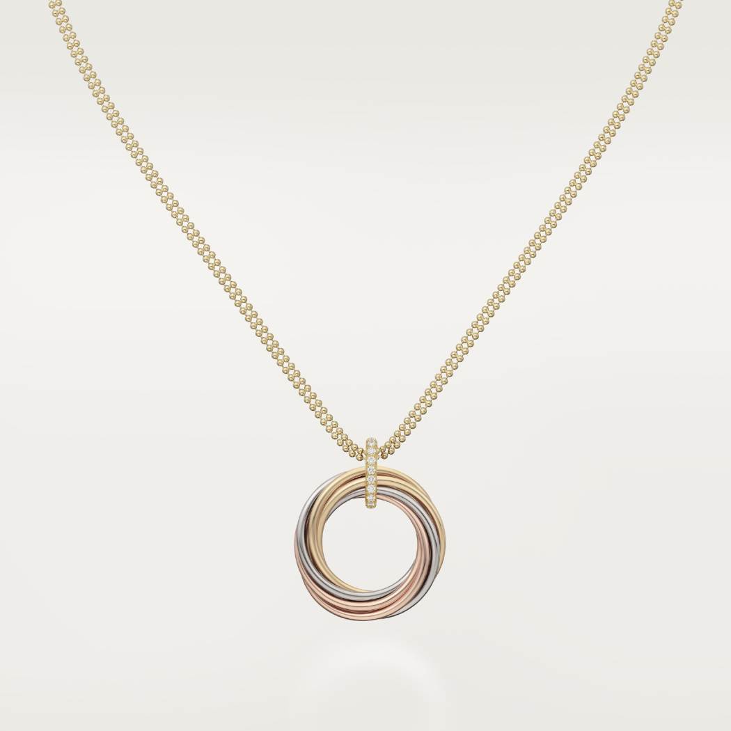 TRINITY necklace 18K white gold, 18K yellow gold, 18K rose gold--GaiYalun