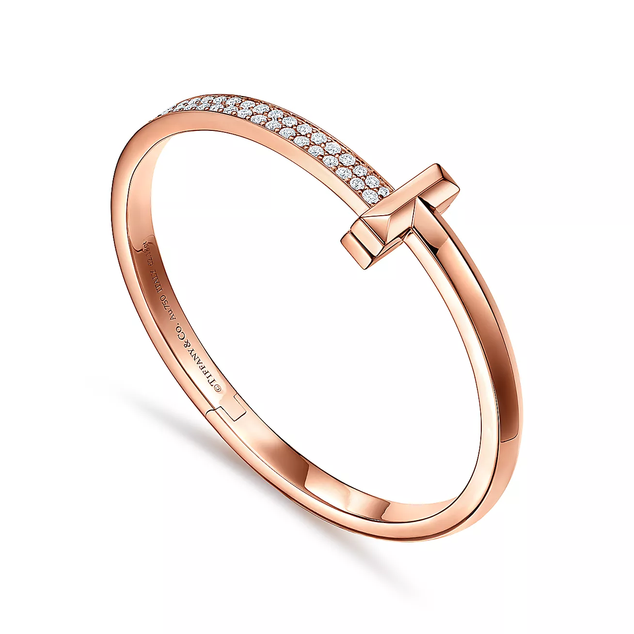 T1 hinged bracelet 18-karat rose gold, wide--GaiYalun