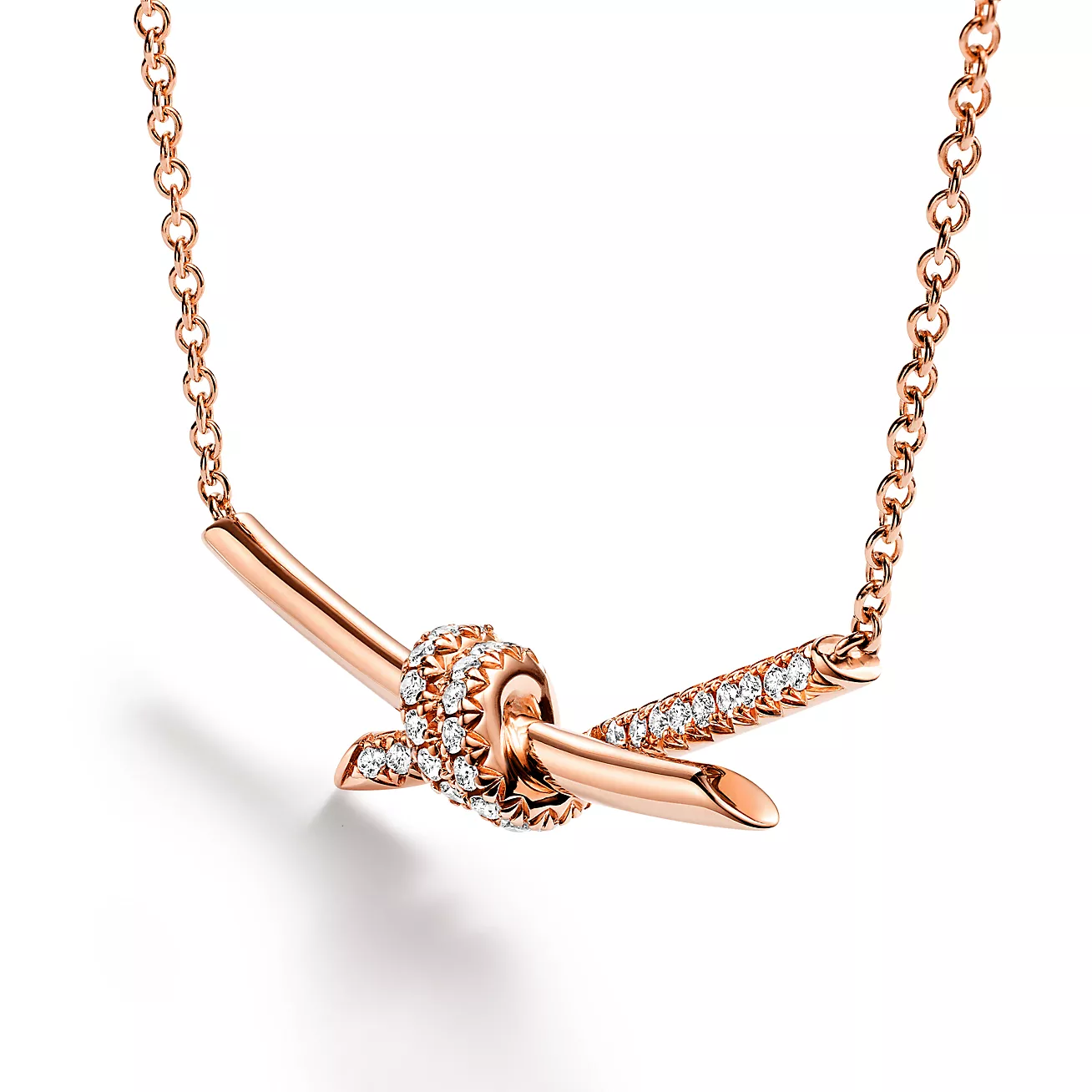 necklace 18K Rose Gold with Diamonds--GaiYalun